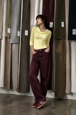 Pierre Cardin Yellow Cowl Neck 3/4 Sleeve Knit Top